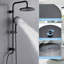 Pomme de douche 10 po avec pomme de douche à main, système de douche à double combinaison de pomme de douche à 3 ensembles avec douchette, robinet de douche, barre coulissante noir mat