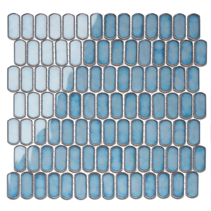 Hudson Capsule 12-1/4 In. X 13-1/8 In. Porcelain Mosaic Tile, Marine