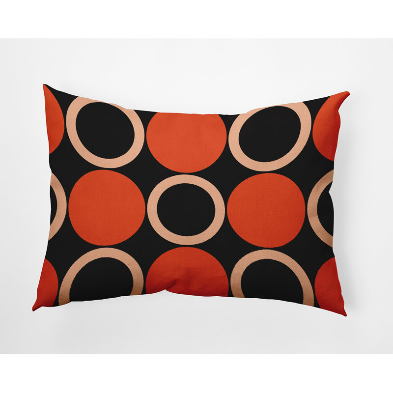 Polyester Lumbar Rectangular Indoor/Outdoor Pillow Cover & Insert by E by Design, Harvest Orange