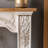 Beige + Walnut Solid Wood Freestanding Fireplace