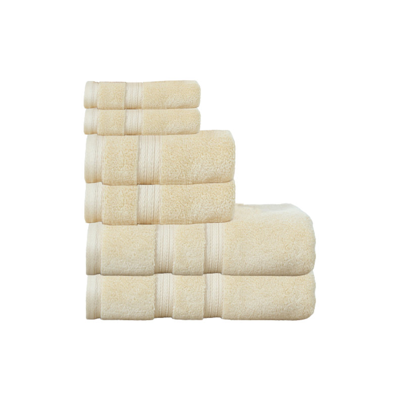 Elegance Essentials 550GSM 100% Cotton Zero Twist Bath Towel Set(2 Bath, 2 Hand Towel & 2 Washcloth), Yellow