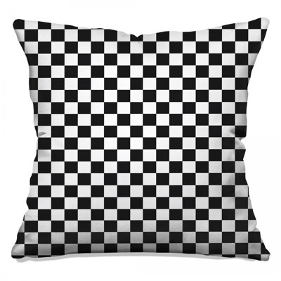 Coussins décoratifs noirs et blancs à carreaux