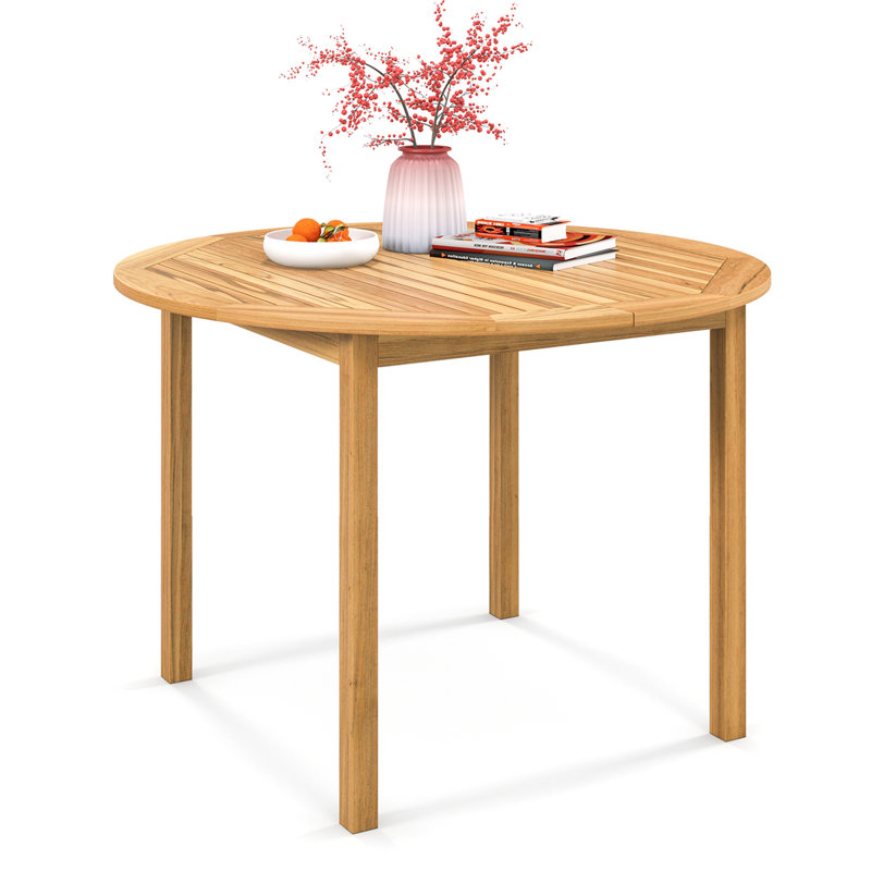 Bezell Round Acacia Outdoor Dining Table , 44'' in. W 44'' in. D