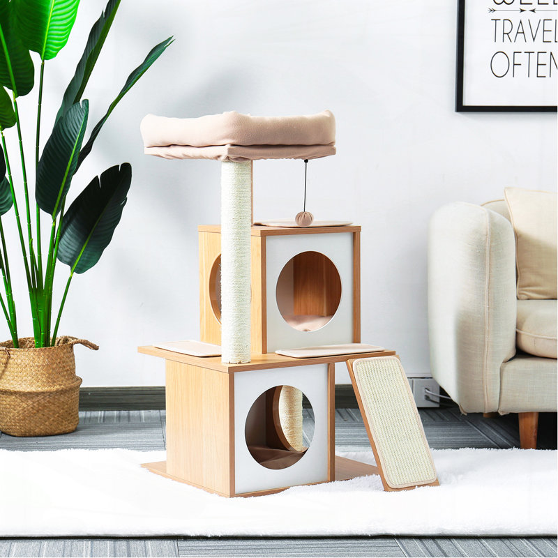 Maison dans un arbre à chat 35 po, Beige
