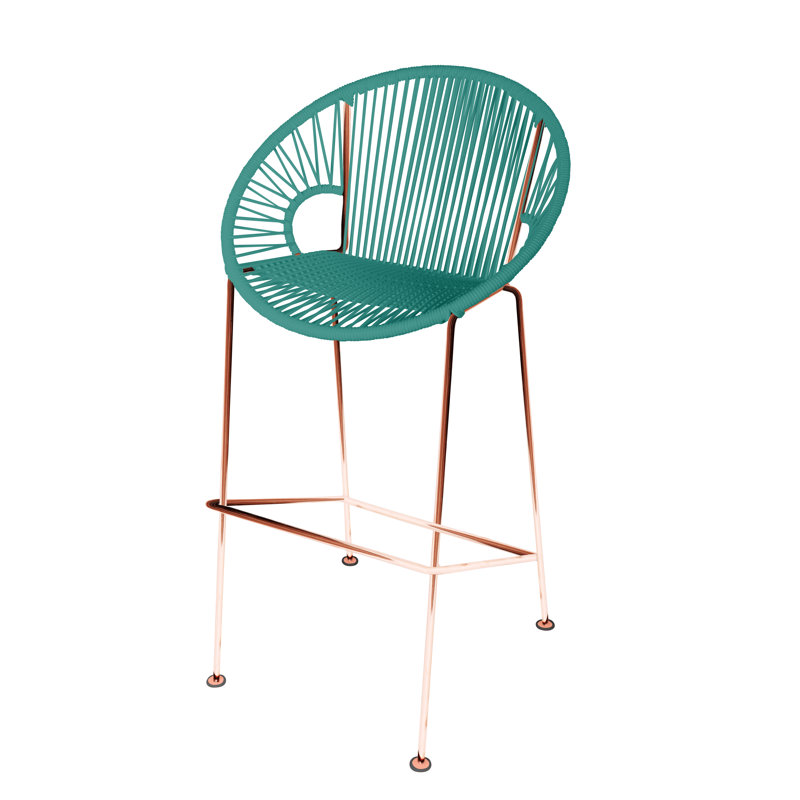 Tabouret 31 ", Cuivre, Turquoise