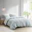 Très grand / très grand décor de chambre en coton - Motif brodé, taies décoratives assorties, ensemble de literie lavable à la machine, housse de couette réversible, 2