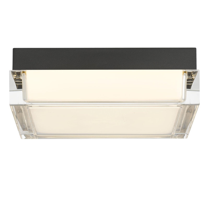 Plafonnier encastré 8 po à DEL noir intégré, Noir, H 2,5 po x l 8 po x P 8 po, 20 V
