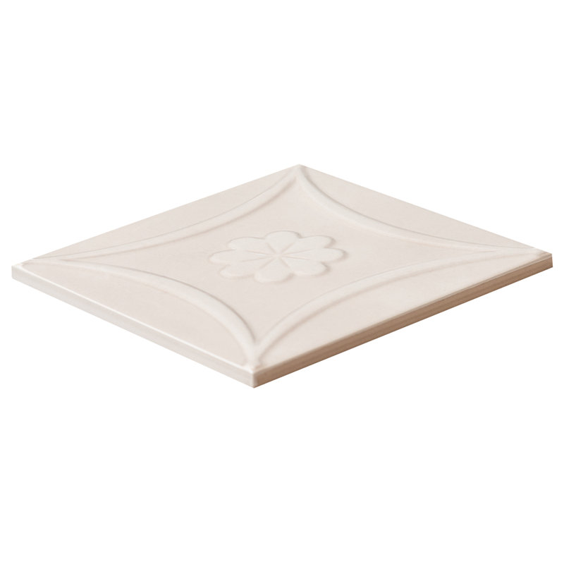 Coat of Arms 6" x 6" Ceramic Patterned Tile, White