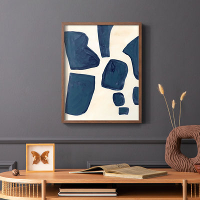 «Blue P pièces I», reproduction encadrée - bois massif