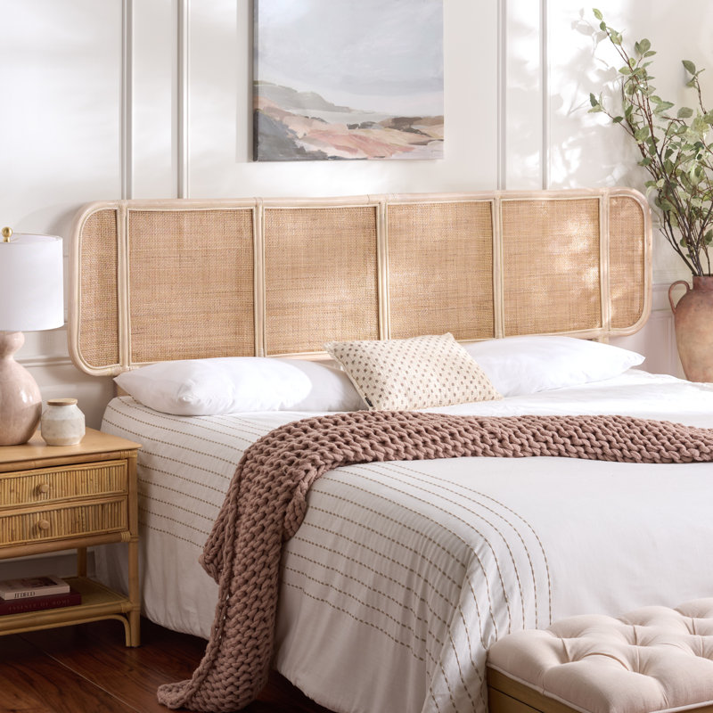 Takuma Rattan Headboard, White Washed, King