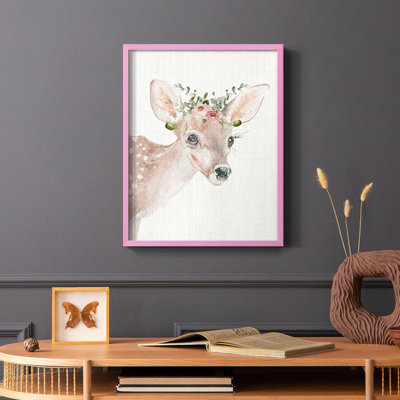 Dressy Fawn, reproduction encadrée - bois massif