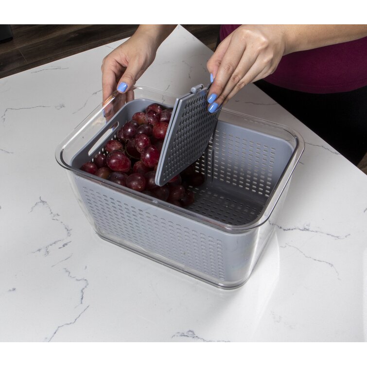 Fresh-Keeping Container Draining Crisper with Strainer