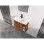 Meuble-lavabo mural 28 po avec lavabo en céramique blanche et porte à fermeture en douceur, emballage KD