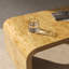 Kievie 48" W Burl Wood Coffee Table – Handcrafted Elegance with Sleek Curves-106480592