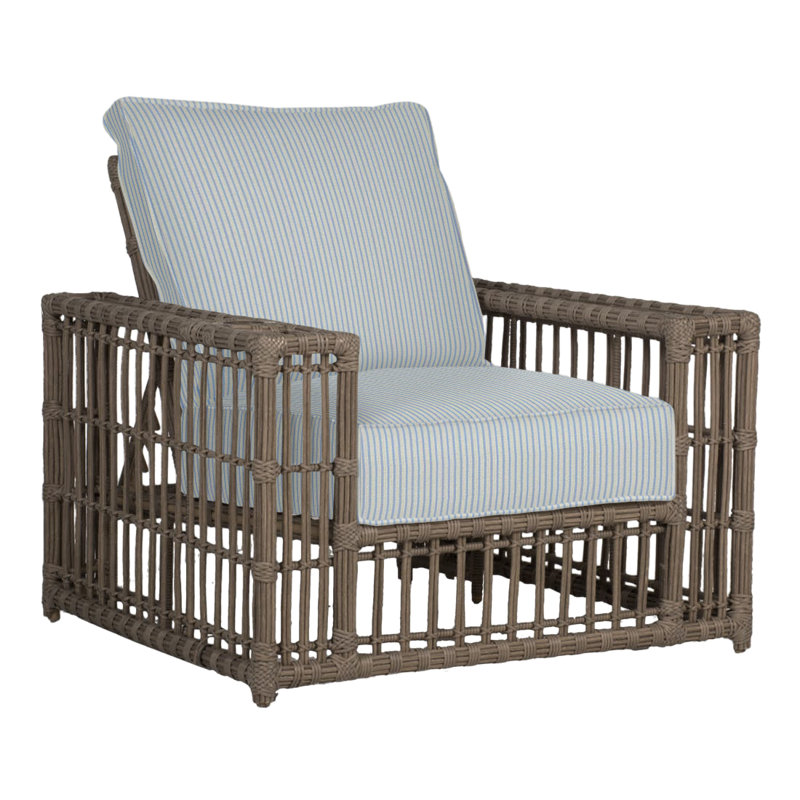 Newport Patio Chair with Cushions, Welt, Arbor Chambray, Onyx