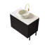 Meuble-lavabo double autoportant 72 po avec lavabo 72 po, 2 armoires de rangement rayées 30 po + tablette ouverte amovible 12 po, 2 vasques rondes en pierre avec comptoir blanc Carrara-2107771556