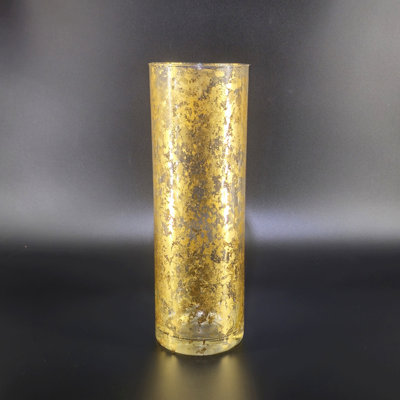 Thassos Gilded Glass Cylinder Vase