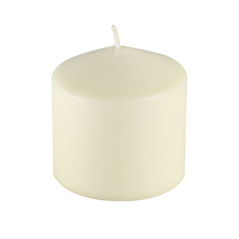 Ensemble de 3 bougies colonne non parfumées 3 pièces, Ivoire, H 3 po x l 3 po x P 3 po