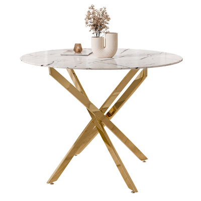 Chatalina Round Glass Top Dining Table
