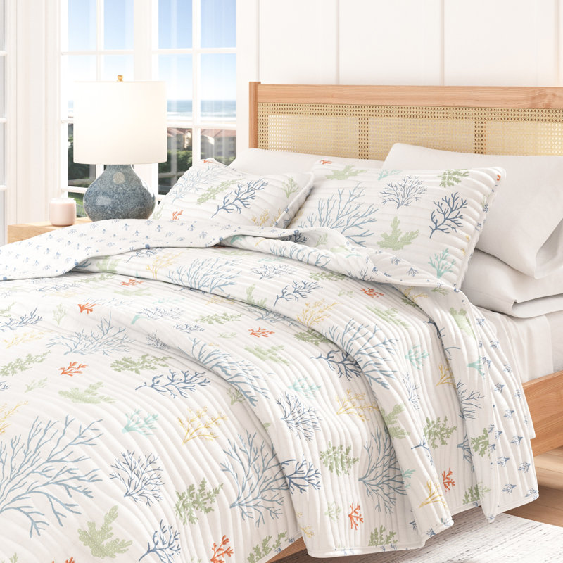 Ensemble de courtepointe pastel Coral Coastal, Courtepointe simple / simple TG + 1 taie décorati