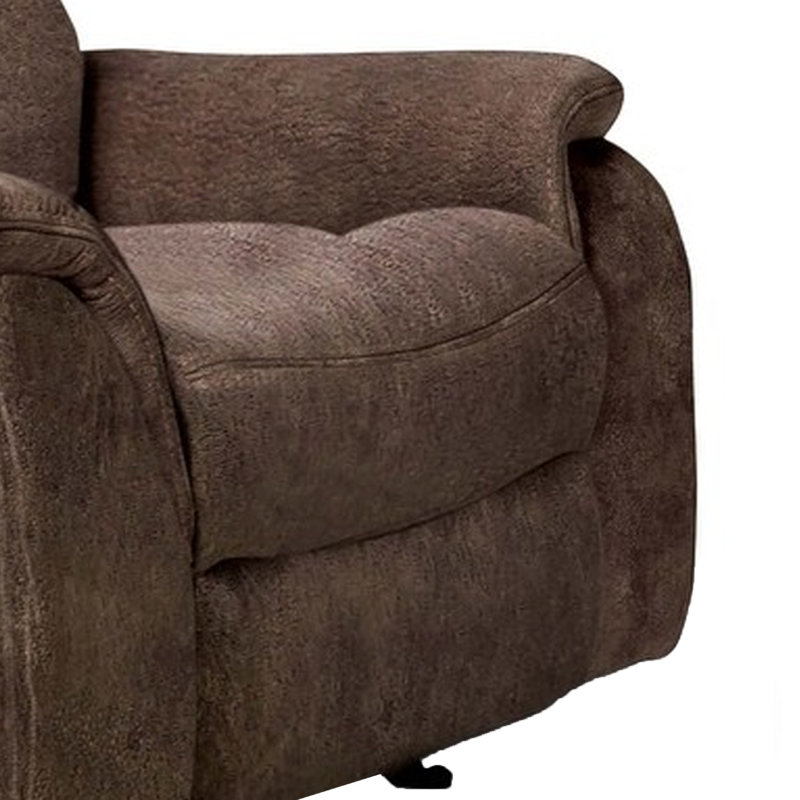 Fauteuil inclinable manuel avec accoudoirs moelleux Heny, Marron foncé
