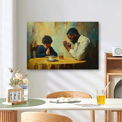 Portrait afro-américain, grande impression sur toile tendue avec châssis pour salon et chambre à coucher