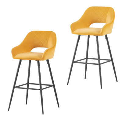 URBNLIVING Upholstered Counter Stool with Metal Frame