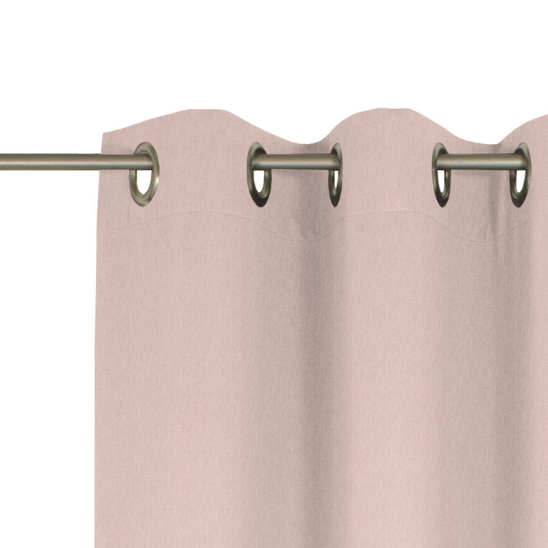 Sunday 82% Polyester And 18% Cotton Semi Sheer Curtain Single Panel, 142cm Width x 365cm Drop, Pink