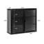 Armoire murale moderne 27,56 po à deux portes en verre avec rangement à trois niveaux pour le hall d'entrée, salle de bain, noir-106943085