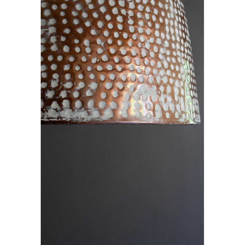  Luminaire suspendu rustique en métal blanc - 21 po de hauteur