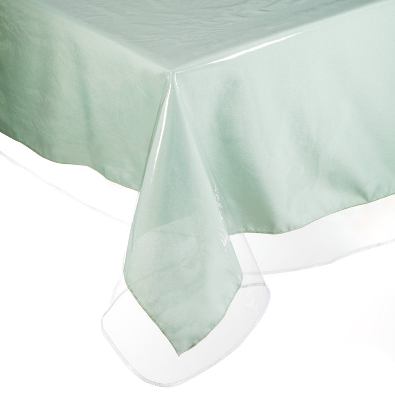Dravin Clear Vinyl Tablecloth, Rectangular 90" W x 60" L