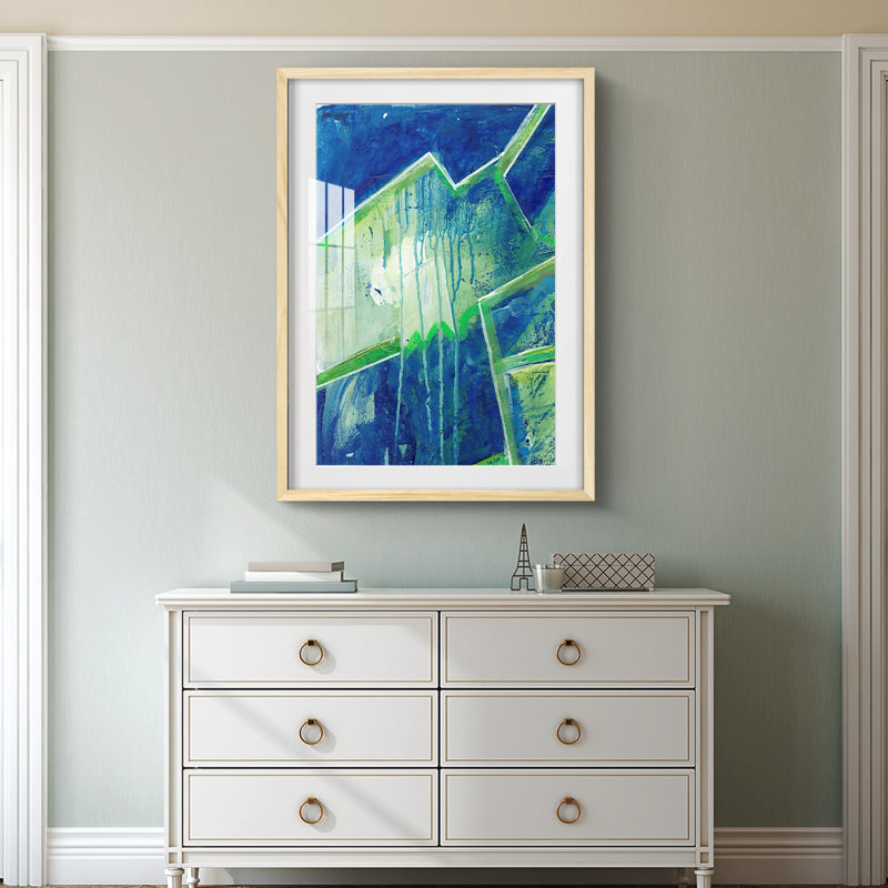 «GeometricInCoolVPremiumGallery», reproduction d'art encadrée, H 25,5 po x l 17,5 po, Naturel