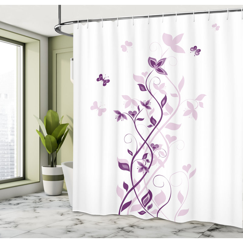 Rideau de douche simple Leslie Tree, H 69 po x l 105 po, Purple Violet 