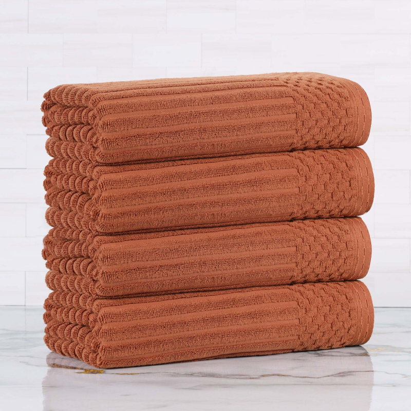 Collection de serviettes en coton Soho Spa, Ensemble de 4 serviettes de bain, Rouille