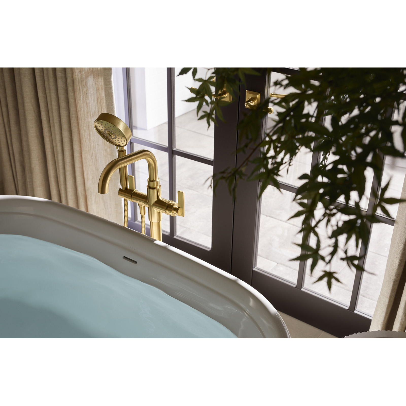 Castia Freestanding Bath Filler Trim, Matte Black
