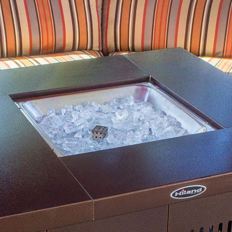 Walthourville Square Stainless Steel Propane Smokeless Fire Pit Table with Hidden Fuel Tank