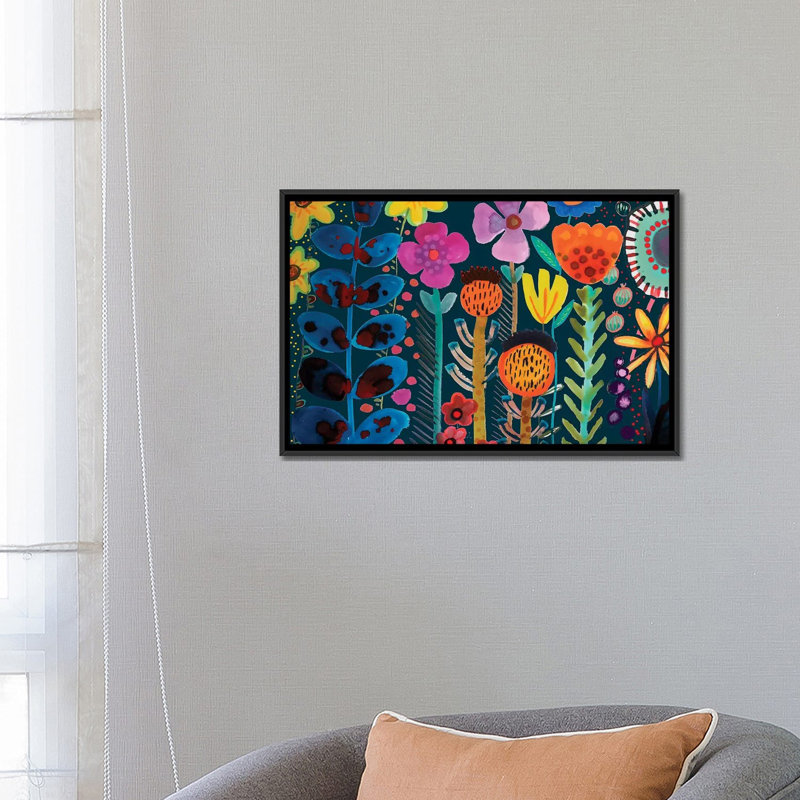 Silk Road, peinture sur toile, H 18 po x l 26 po x P 1,5 po, Toile avec cadre noir