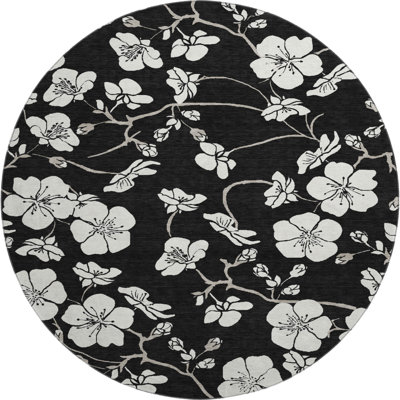 Premium Machine Washable Diskin AMF1032 Floral Rug