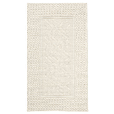 Connellsville Hand Woven Wool/Cotton Geometric Rug in Ivory