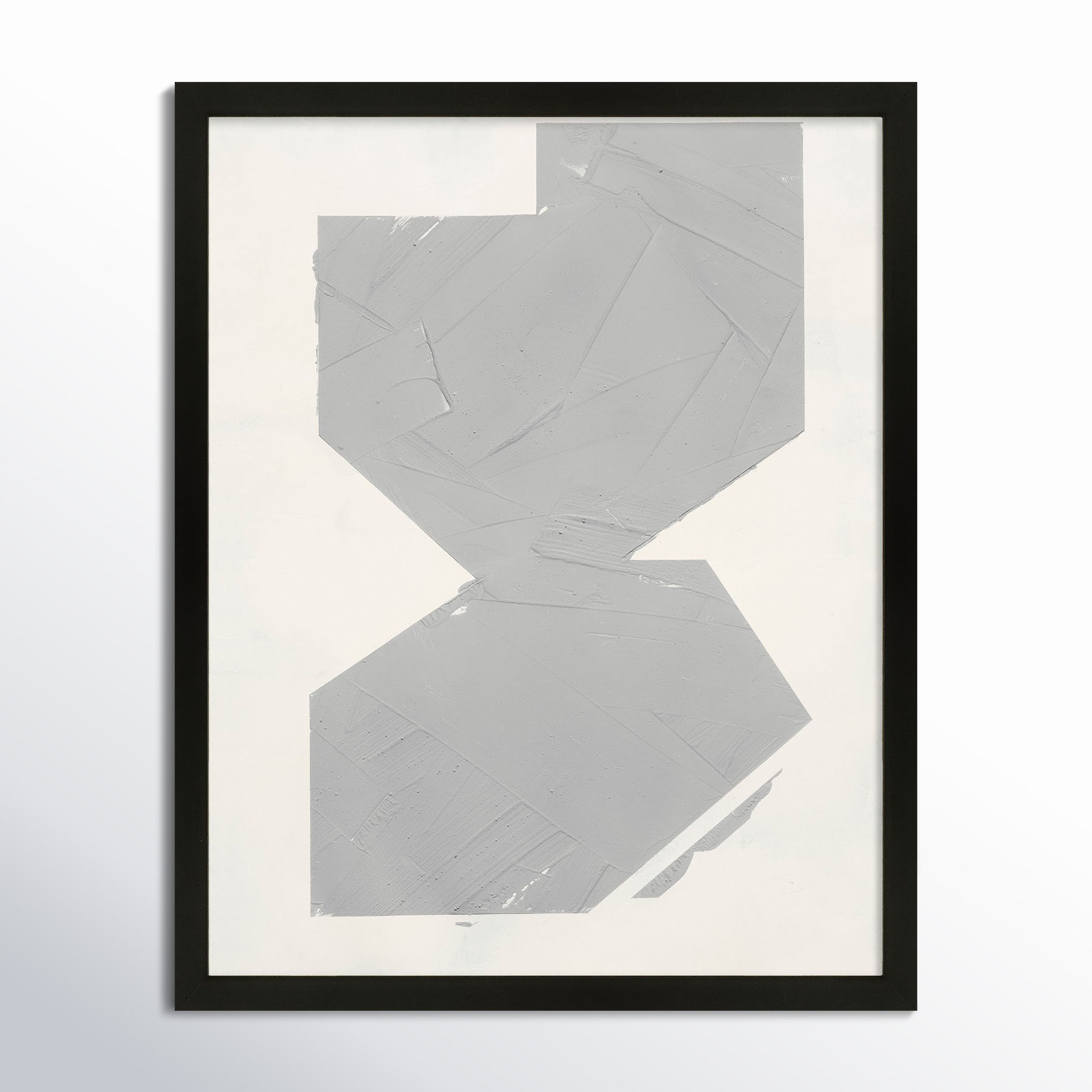 Equipoise "Greige II" Painting by Ivo Stoyanov, 16" W x 20" H, Black