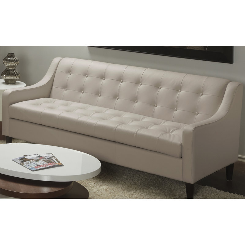 Dann Upholstered 73'' Sofa, Mushroom Genuine Leather