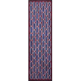 Antique American Hooked Rug Hallway Runner Wool & Cotton Coral