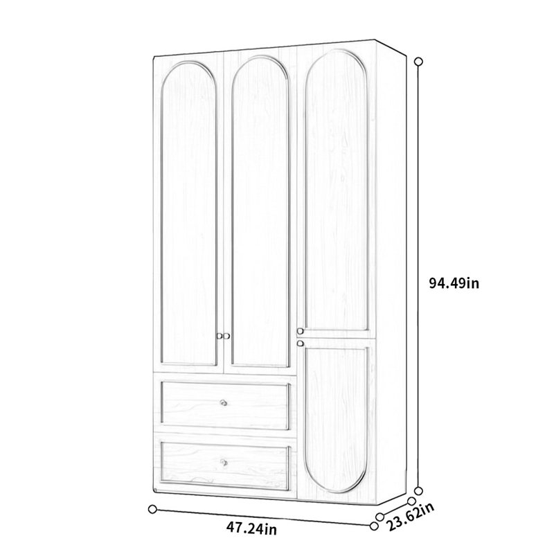 Miller, 94.49"  H x 47.24" W x 23.62" D