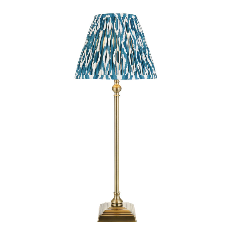 Lila Table light with 25cm shade, Antique Brass, Blue