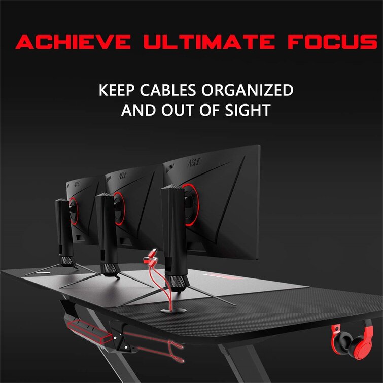 Gaming Desk Inbox Zero Size: 29.5 H x 31.4 W x 23.62 D