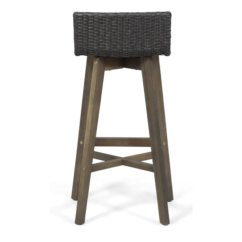 Tabouret de bar 30,75 po Oxendine, Cadre gris / coussin gris