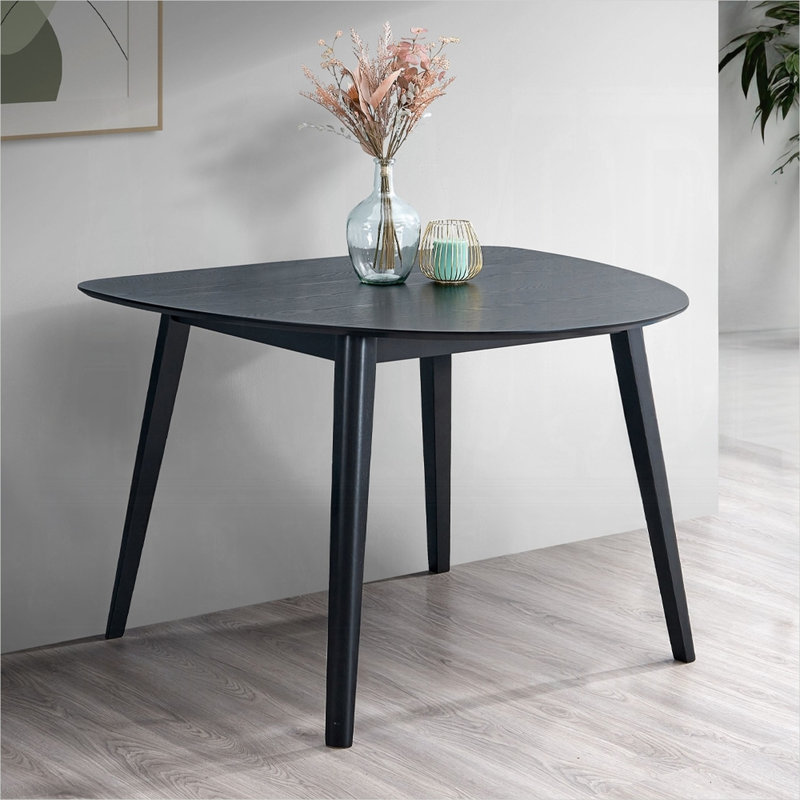 Table de salle à manger contemporaine à finition noire 1 pièce