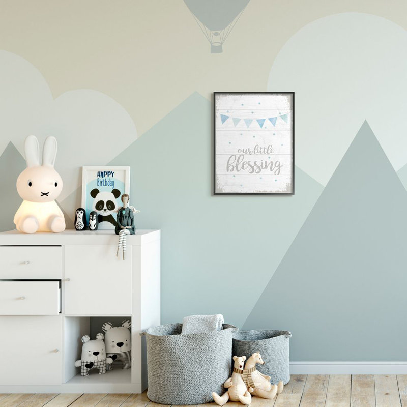 «Hannan Our Little Blessing Kids», art textuel, H 16 po x l 20 po, Giclée encadrée noir minuit