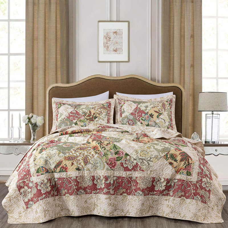 Lunaria Cotton Patchwork Quilt Set, King