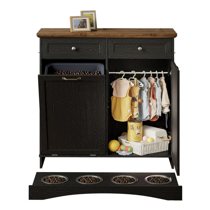 Armoire de rangement pour chien à deux portes l 39,7 po, Noir